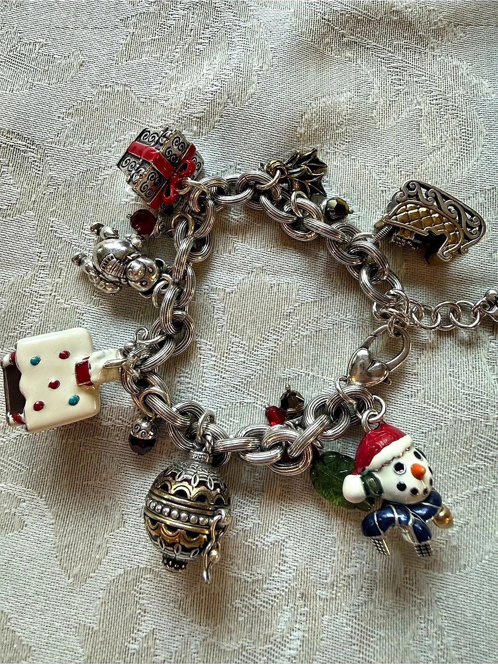 Brighton Charm Bracelet Silver & Red